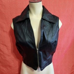 BCBG Soft Calfskin Leather Vest Sz 4